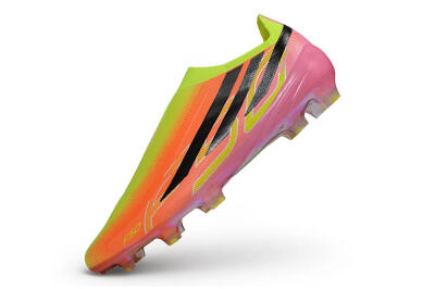 Unisex Adidas F50 Hyperfast Elite Laceless FG Firm Ground Low-Tops Football Boots - Orange/Solar Yellow/Lucid Pink