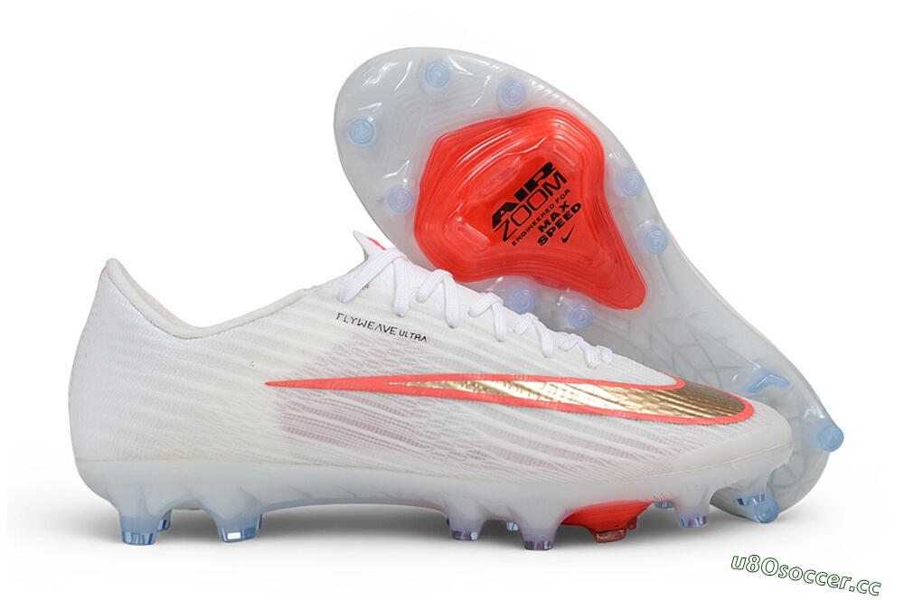 Men's Nike Air Zoom Mercurial Superfly 11 Elite AG Artificial Grass Low-Tops Football Boots - White/Metallic Gold/Bright Crimson 2