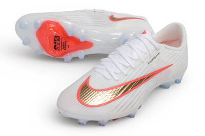 Men's Nike Air Zoom Mercurial Superfly 11 Elite AG Artificial Grass Low-Tops Football Boots - White/Metallic Gold/Bright Crimson