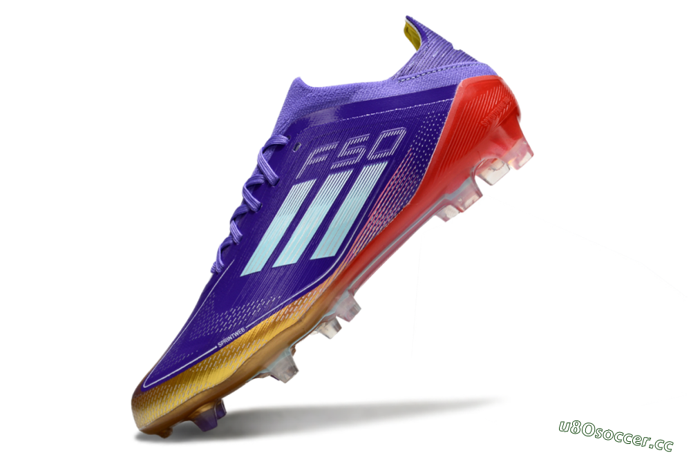 Men's Adidas F50 Elite FG Firm Ground Low-Tops Football Boots - Purple/Lucid Fuchsia/Metallic Gold 5