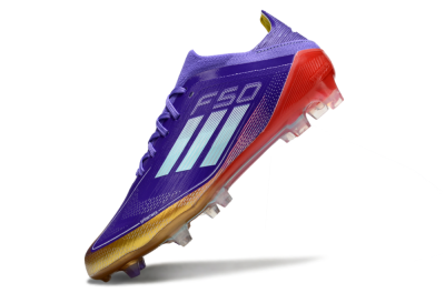 Men's Adidas F50 Elite FG Firm Ground Low-Tops Football Boots - Purple/Lucid Fuchsia/Metallic Gold