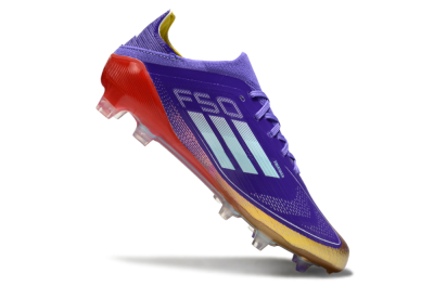 Men's Adidas F50 Elite FG Firm Ground Low-Tops Football Boots - Purple/Lucid Fuchsia/Metallic Gold