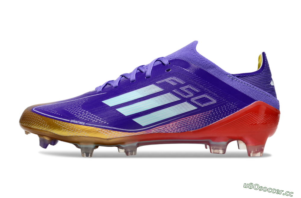 Men's Adidas F50 Elite FG Firm Ground Low-Tops Football Boots - Purple/Lucid Fuchsia/Metallic Gold 0