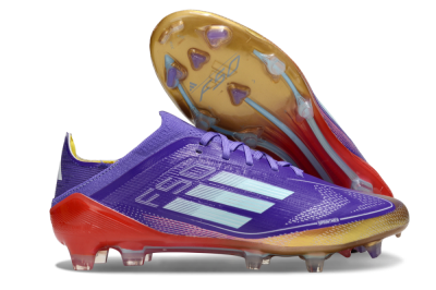 Men's Adidas F50 Elite FG Firm Ground Low-Tops Football Boots - Purple/Lucid Fuchsia/Metallic Gold