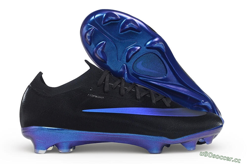 Unisex Nike Air Zoom Mercurial Vapor 17 Elite FG Firm Ground Low-Tops Football Boots - Black/Black/Deep Royal Blue 2