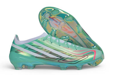 Unisex Adidas F50 Hyperfast Elite FG Firm Ground Low-Tops Football Boots - Green/Mint Green/Iridescent White