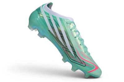 Unisex Adidas F50 Hyperfast Elite FG Firm Ground Low-Tops Football Boots - Green/Mint Green/Iridescent White