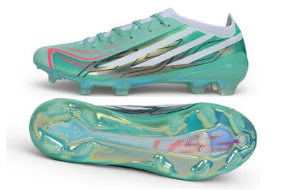 Unisex Adidas F50 Hyperfast Elite FG Firm Ground Low-Tops Football Boots - Green/Mint Green/Iridescent White