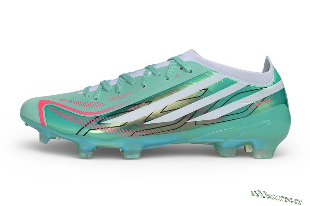 Unisex Adidas F50 Hyperfast Elite FG Firm Ground Low-Tops Football Boots - Green/Mint Green/Iridescent White 0