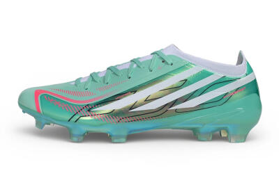 Unisex Adidas F50 Hyperfast Elite FG Firm Ground Low-Tops Football Boots - Green/Mint Green/Iridescent White