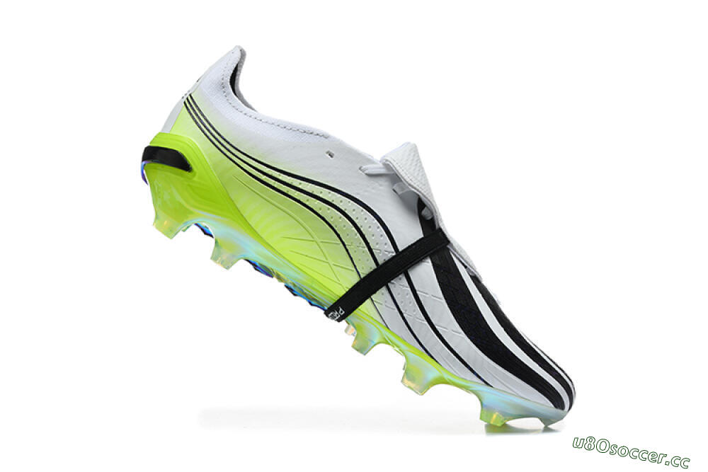 Unisex Adidas Predator 26 Elite Fold-Over Tongue FG Firm Ground Low-Tops Football Boots - White/Solar Yellow/Core Black 7