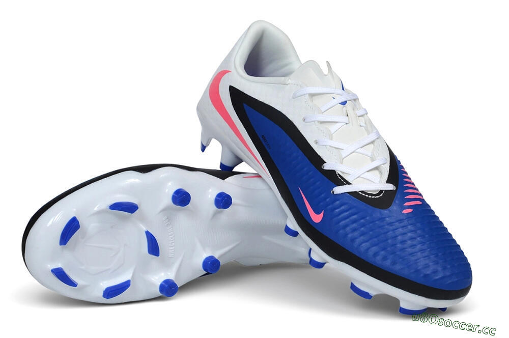 Unisex Nike Phantom 6 Elite Low FG Firm Ground Low-Tops Football Boots - White/Baltic Blue/Pink Blast 3