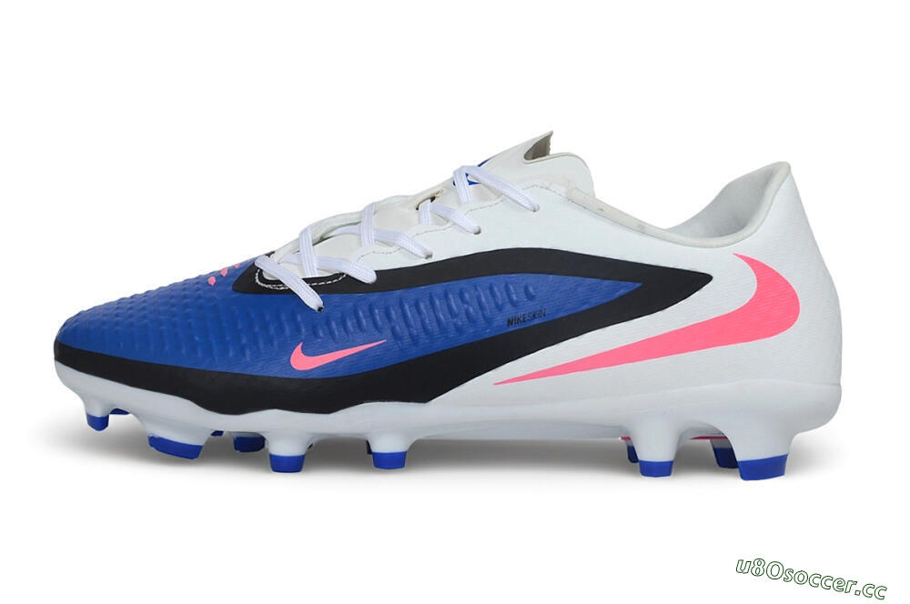 Unisex Nike Phantom 6 Elite Low FG Firm Ground Low-Tops Football Boots - White/Baltic Blue/Pink Blast 0