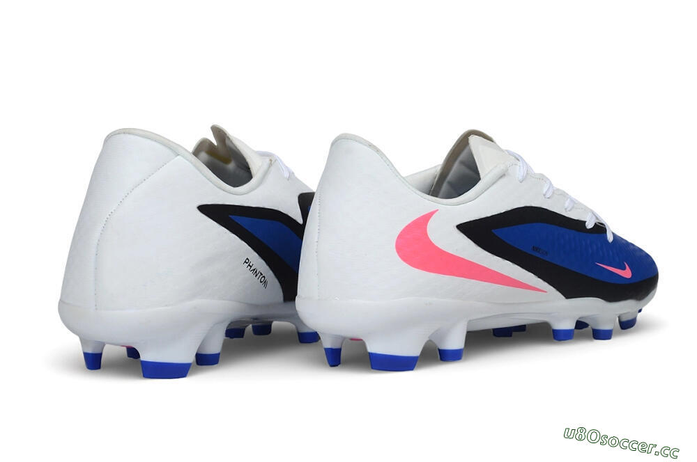 Unisex Nike Phantom 6 Elite Low FG Firm Ground Low-Tops Football Boots - White/Baltic Blue/Pink Blast 6
