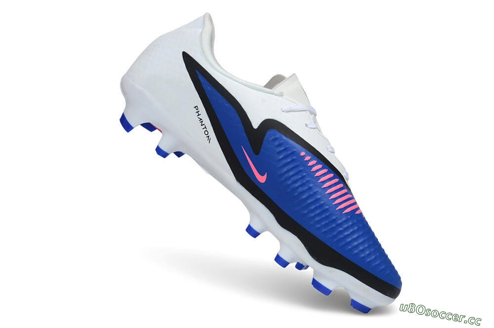 Unisex Nike Phantom 6 Elite Low FG Firm Ground Low-Tops Football Boots - White/Baltic Blue/Pink Blast 4