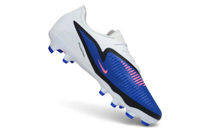 Unisex Nike Phantom 6 Elite Low FG Firm Ground Low-Tops Football Boots - White/Baltic Blue/Pink Blast