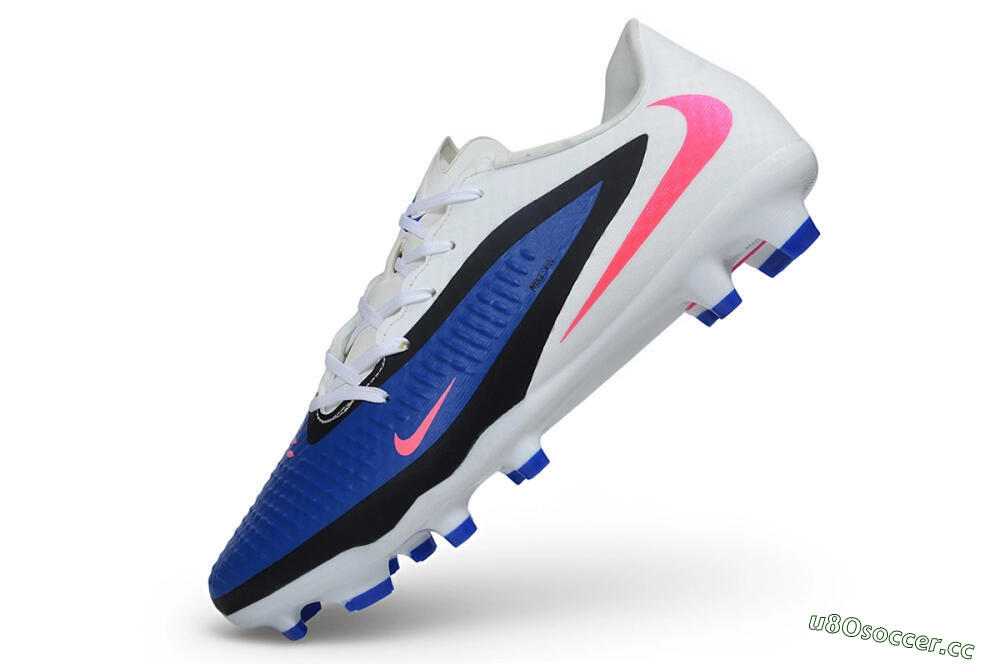 Unisex Nike Phantom 6 Elite Low FG Firm Ground Low-Tops Football Boots - White/Baltic Blue/Pink Blast 5