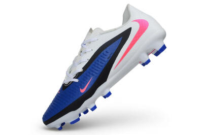 Unisex Nike Phantom 6 Elite Low FG Firm Ground Low-Tops Football Boots - White/Baltic Blue/Pink Blast