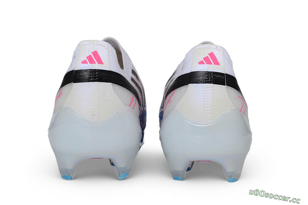 Unisex Adidas F50 Hyperfast Elite Laceless FG Firm Ground Low-Tops Football Boots - White/Core Black/Lucid Pink 5