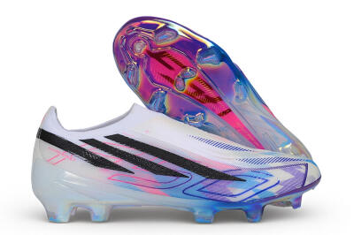 Unisex Adidas F50 Hyperfast Elite Laceless FG Firm Ground Low-Tops Football Boots - White/Core Black/Lucid Pink