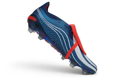 Men's Adidas Predator 26 Elite Fold-Over Tongue FG Firm Ground Low-Tops Football Boots - Blue/Collegiate Royal/Solar Red