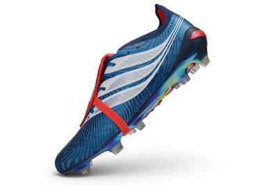 Men's Adidas Predator 26 Elite Fold-Over Tongue FG Firm Ground Low-Tops Football Boots - Blue/Collegiate Royal/Solar Red