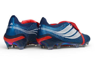 Men's Adidas Predator 26 Elite Fold-Over Tongue FG Firm Ground Low-Tops Football Boots - Blue/Collegiate Royal/Solar Red