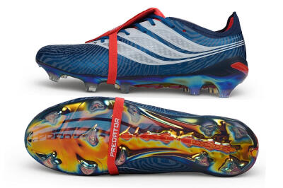 Men's Adidas Predator 26 Elite Fold-Over Tongue FG Firm Ground Low-Tops Football Boots - Blue/Collegiate Royal/Solar Red