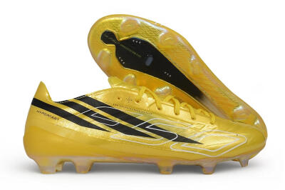 Unisex Adidas F50 Hyperfast Evo FG Firm Ground Low-Tops Football Boots - Yellow/Solar Gold/Core Black