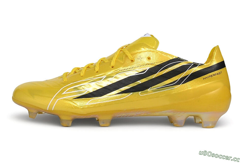 Unisex Adidas F50 Hyperfast Evo FG Firm Ground Low-Tops Football Boots - Yellow/Solar Gold/Core Black 0