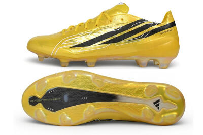 Unisex Adidas F50 Hyperfast Evo FG Firm Ground Low-Tops Football Boots - Yellow/Solar Gold/Core Black