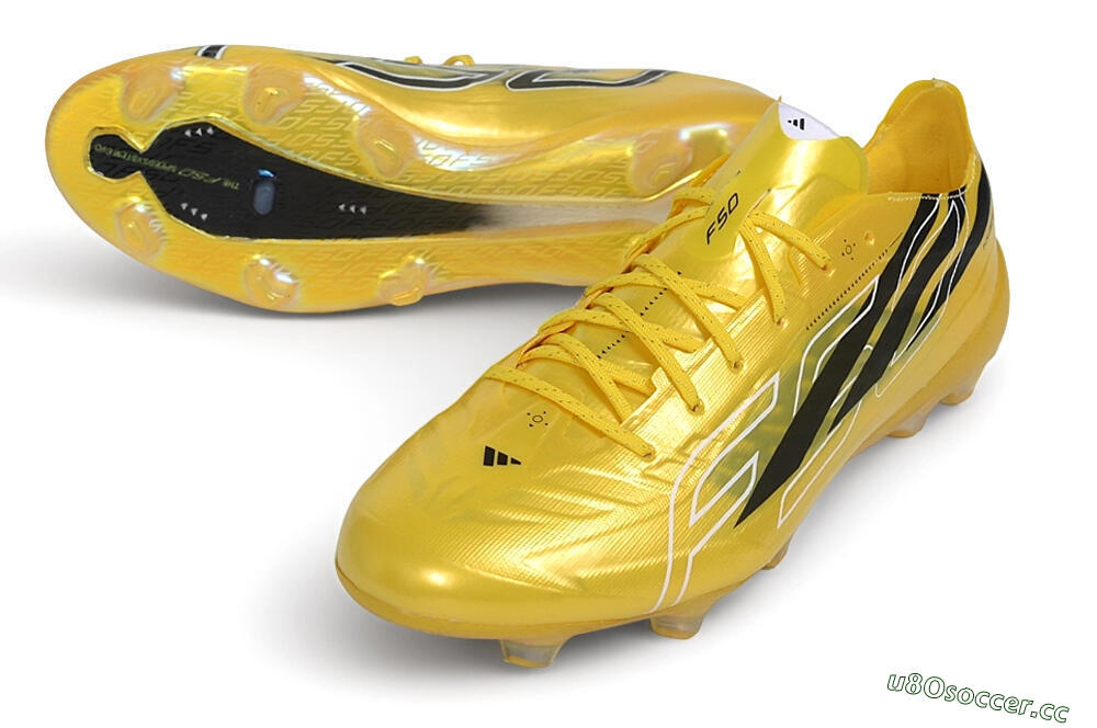 Unisex Adidas F50 Hyperfast Evo FG Firm Ground Low-Tops Football Boots - Yellow/Solar Gold/Core Black 3