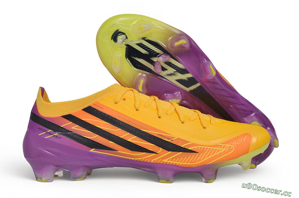 Unisex Adidas F50 Elite FG Firm Ground Low-Tops Football Boots - Yellow/Solar Gold/Team Purple 2