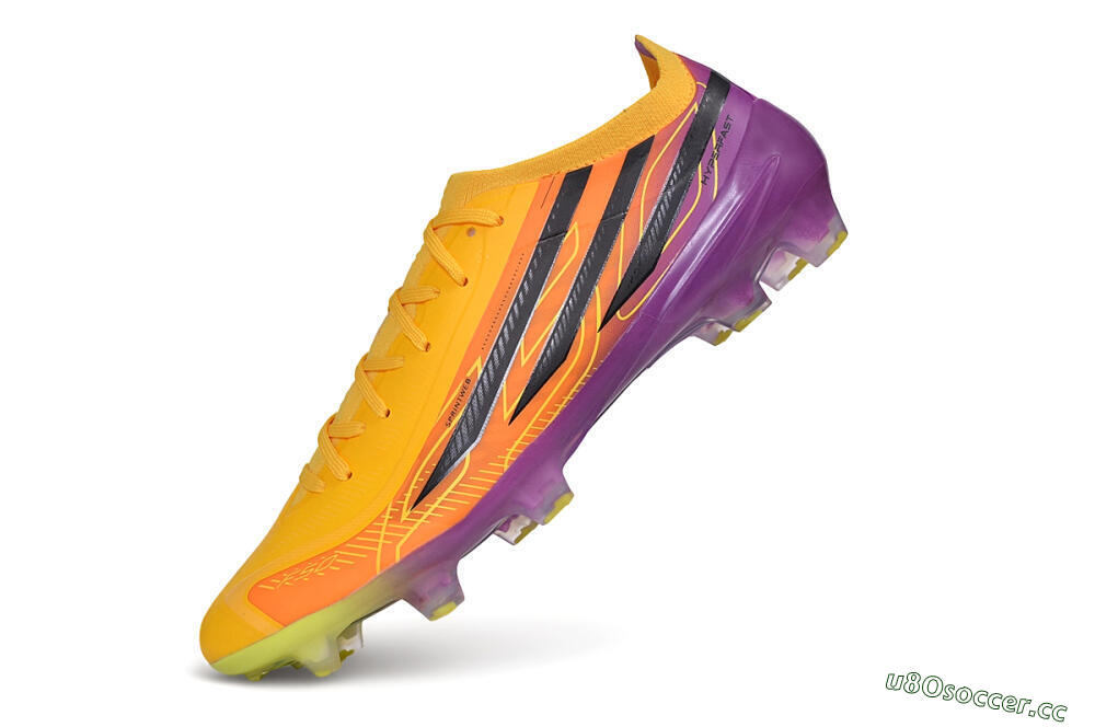 Unisex Adidas F50 Elite FG Firm Ground Low-Tops Football Boots - Yellow/Solar Gold/Team Purple 5