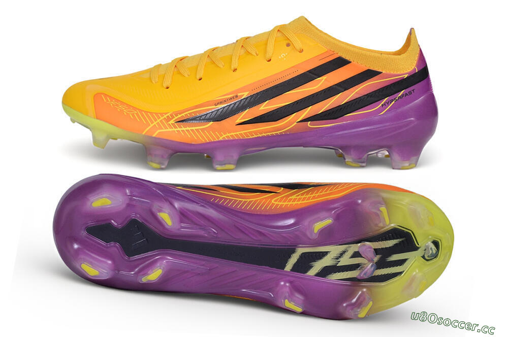 Unisex Adidas F50 Elite FG Firm Ground Low-Tops Football Boots - Yellow/Solar Gold/Team Purple 1