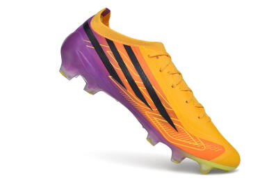 Unisex Adidas F50 Elite FG Firm Ground Low-Tops Football Boots - Yellow/Solar Gold/Team Purple
