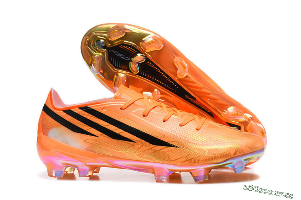 Unisex Adidas F50 Elite FG Firm Ground Low-Tops Football Boots - Orange/Solar Orange/Black 2