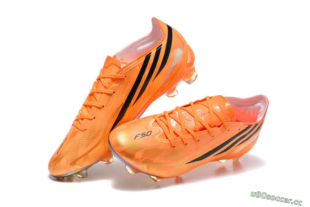 Unisex Adidas F50 Elite FG Firm Ground Low-Tops Football Boots - Orange/Solar Orange/Black 6