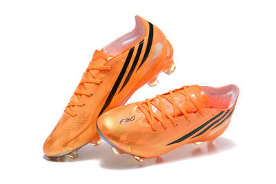 Unisex Adidas F50 Elite FG Firm Ground Low-Tops Football Boots - Orange/Solar Orange/Black
