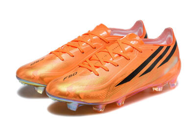 Unisex Adidas F50 Elite FG Firm Ground Low-Tops Football Boots - Orange/Solar Orange/Black