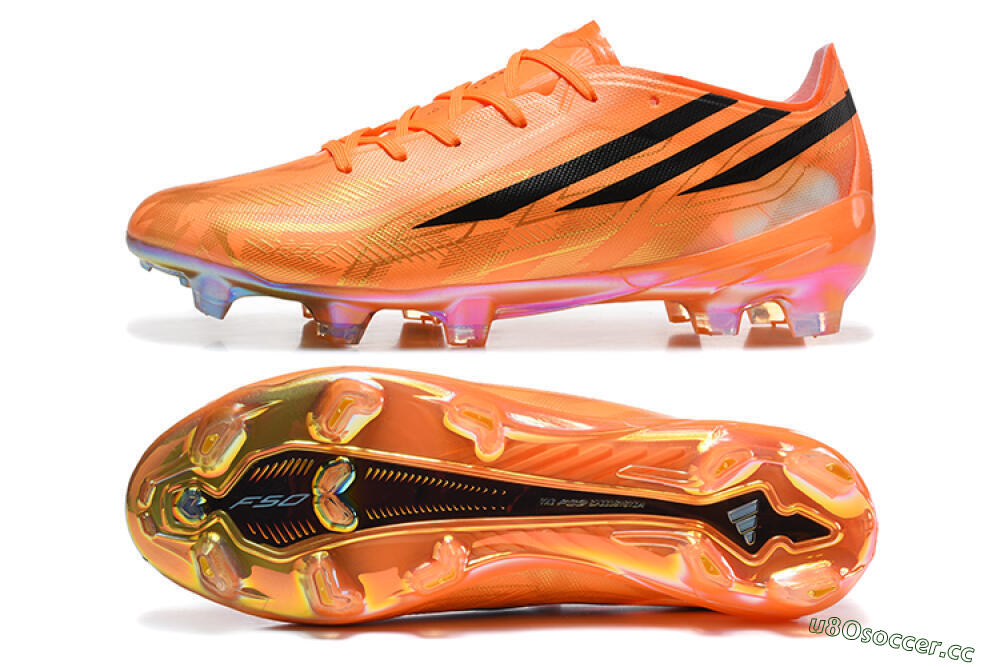 Unisex Adidas F50 Elite FG Firm Ground Low-Tops Football Boots - Orange/Solar Orange/Black 1