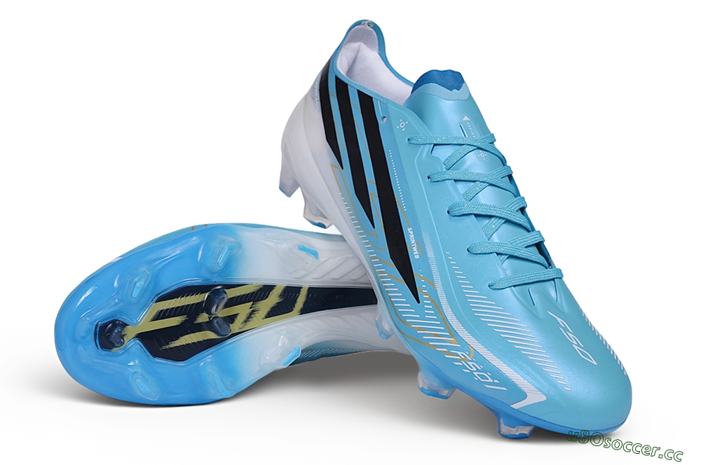 Unisex Adidas F50 Elite FG Firm Ground Low-Tops Football Boots - Blue/Lucid Blue/Footwear White 3