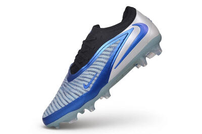 Unisex Nike Phantom 6 Elite Low FG Firm Ground Low-Tops Football Boots - Blue/Royal Blue/Metallic Silver