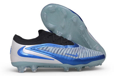Unisex Nike Phantom 6 Elite Low FG Firm Ground Low-Tops Football Boots - Blue/Royal Blue/Metallic Silver
