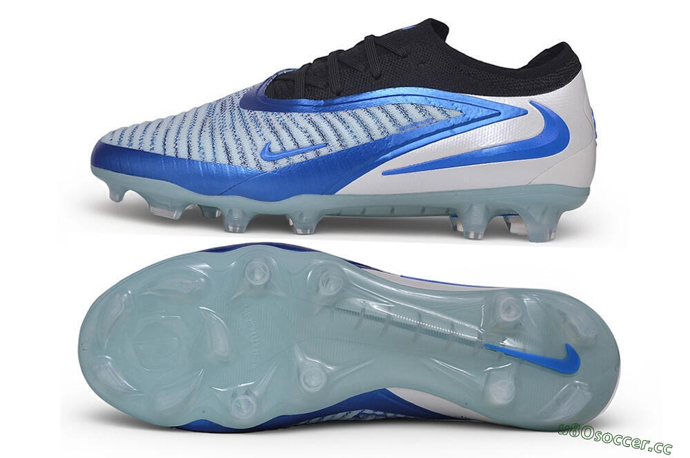 Unisex Nike Phantom 6 Elite Low FG Firm Ground Low-Tops Football Boots - Blue/Royal Blue/Metallic Silver 1