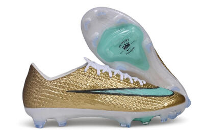 Unisex Nike Air Zoom Mercurial Superfly 11 Elite FG Firm Ground Low-Tops Football Boots - Gold/Metallic Gold/Mint Green