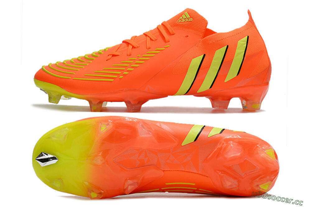 Men's Adidas Predator Edge.1 Low FG Firm Ground Low-Tops Football Boots - Orange/Yellow 1