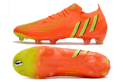 Men's Adidas Predator Edge.1 Low FG Firm Ground Low-Tops Football Boots - Orange/Yellow