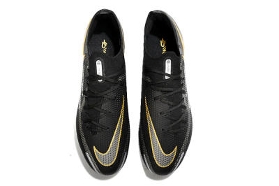 Men's Nike Phantom GT 2 FG Firm Ground Low-Tops Football Boots - Black/Silver/Gold