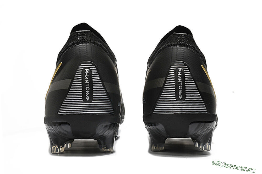 Men's Nike Phantom GT 2 FG Firm Ground Low-Tops Football Boots - Black/Silver/Gold 5